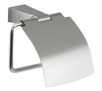 Gedy Tonale Portarrollos con Tapa Móvil Baño Pared Acero INOX Cromo | 13,6x6,5x11,2cm | Tapa abatible | Protege del polvo y humedad | Diseño geométrico | Cromo