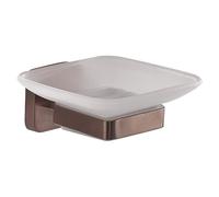 Gedy Tonga Jabonera de Pared, Oro Rosa, Acero INOX y Cristal, 10,3 x 11,6 x 5, Adhesivo, sin Taladro