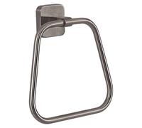 Gedy Tonga Toallero baño, Toallero Pared,Toallero argolla, Toallero adheviso, Toallero sin Taladro, Gun Metal, Acero Inoxidable, 17 x 4,6 x 16
