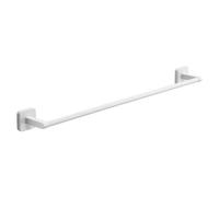 Gedy Tonga Toallero Barra Baño Pared 60cm Acero INOX y Cromall Blanco Mate, Portatollas con Tornillos y Biadhesivo Carga 7kg