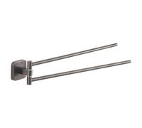 Gedy Tonga Toallero de baño Pared Doble, Gun Metal, Acero Inoxidable, 4,7 x 39,1 x 5,8