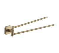 Gedy Tonga Toallero de baño Pared Doble, Oro Mate, Acero Inoxidable, 4,7 x 39,1 x 5,8