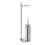 Gedy Escobillero y portarrollos Columna de pie Trilly – Acero inoxidable cromo 14x14x62.8 cm