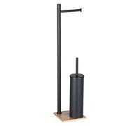 Gedy Trilly Columna Portarrollos y escobillero Natural-Negro Mate