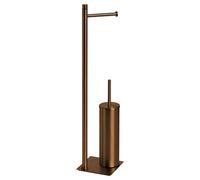 Gedy TRILLY Escobillero y portarrollos para baño, Oro Rosa, Acero Inoxidable, 14 x 14 x 63