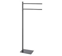 Gedy TRILLY Toallero de pie para baño con 2 Brazos, Gun Metal, Acero Inoxidable, 14 x 34 x 83,5
