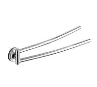 Gedy VERMONT PRO Toallero de baño pared doble, Cromo, Acero inoxidable, 39 x 4,2 x 6