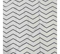 Gedy Zigzag Cortina de baño y de Ducha con Anillas, Poliéster, Lavable a máquina, 240 x 200, Blanco-Negro