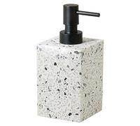 Gedy ZOE Dispensador de jabón, Resina y Arena, Blanco-Negro, 7 x 8,2 x 16,2, Capacidad de 250 ml