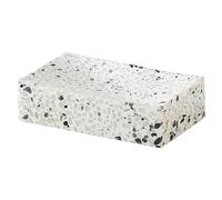 Gedy ZOE Jabonera, Resina y Arena, Blanco-Negro, 11,5 x 7 x 3