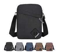 Geebymol Mens Shoulder Bag Nylon and Oxford Crossbody Bag, Messenger Bag with Zipper and Adjustable Strap, Casual Chest Sling Bag, Mens Gifts for Fathers Day