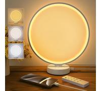 Geecent Lámpara solar de terapia de luz de 10000 lux, sin rayos UV con control remoto, 3 temperaturas de color, 4 niveles de brillo y temporizador, luz solar de temporada para el hogar, la oficina
