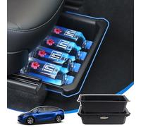 GEEDAR Tesla Model Y - Caja de almacenamiento para debajo del asiento, caja de almacenamiento oculta de doble capa de ABS + TPE, organizador de almacenamiento lavable debajo del asiento compatible con