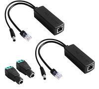 GeeekPi 2 unidades de adaptador divisor activo PoE sobre Ethernet de 48 V a 12 V, compatible con IEEE 802.3af divisor PoE de 10/100 Mbps con salida de 12 V para cámara IP, punto de acceso inalámbrico