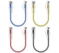 GeeekPi 4 piezas Cat6A Ethernet Patch Cable, 20 cm, RJ45 Snagless Short Shielded Network Cable, 10 Gbps, 500 MHz, 28 AWG, Multicolour 4-Pack