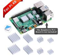 GeeekPi 8PCS Disipadores de calor para Raspberry Pi 4 Modelo B, Raspberry Pi Disipadores de calor de aluminio con Cinta Adhesiva Conductora Térmica para Raspberry Pi 4B