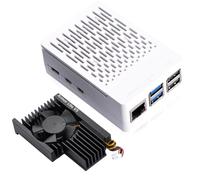 GeeekPi ABS - Carcasa para Raspberry Pi 5, Raspberry Pi 5, carcasa con Armor Lite V5 Active Cooler para Raspberry Pi 5 4 GB /8 GB, soporte oficial Raspberry Pi 5 Active Cooler (White)