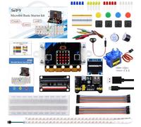 GeeekPi Basic Starter Kit for BBC MicroBit with MicroBit V2.2 Board, DIY Programming Stem Kit with Coding Electronics Modules and Tutorial