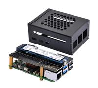GeeekPi Carcasa de metal con placa periférica N04 PCIe M.2 Key-M NVMe SSD PCIe para Raspberry Pi 5, compatible con M.2 NVMe SSD 2230 2242 2260 2280