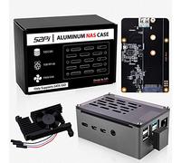 GeeekPi Carcasa NAS de Aluminio para Raspberry Pi 4 con Ventilador PWM y Adaptador M.2 SATA SSD - Refrigeración Pasiva con Ventilador Ultra Silencioso 3510 para Modelo B 2GB 4GB 8GB