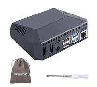 GeeekPi - Carcasa para Argon One Raspberry Pi 4, de aluminio, con ventilador, disipador de calor, botón de encendido, compatible con juegos retro, películas y música