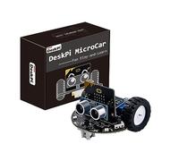 GeeekPi DeskPi MicroCar Microbit Mini Cutebot Kit Suitable for BBC Microbit V2,DIY Programmable Robot Car Kit,Stem Educational Project,Graphical Makecode Coding Car with Tutorial