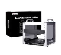 GeeekPi DeskPi RackMate T0 Plus - Armario para servidores (4U, 10 Pulgadas, 260 mm de Profundidad, con Estante y Placa ciega, para NAS, AV y Redes (Plata)