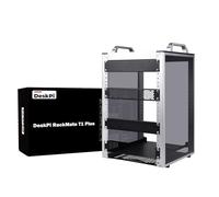 GeeekPi DeskPi RackMate T1 Plus - Armario para servidores (8U, 10 pulgadas, 260 mm de profundidad, con estante y placa ciega, para NAS, AV y redes (plata)
