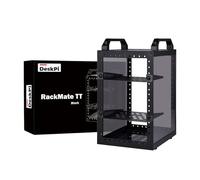 GeeekPi DeskPi RackMate TT Mini gabinete de servidor para mini PC, mini rack de 200 mm de profundidad con 2 estantes de rack de 0.5U, para NAS, AV y equipos de red (negro)