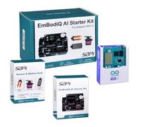GeeekPi EmbodiQ AI Starter Kit para Arduino UNO Q - 4 GB de RAM, 32 GB eMMC, AI Agent HAT, sensor de humedad del suelo y gotas de lluvia, servo, soporte acrílico, control por voz y automatización