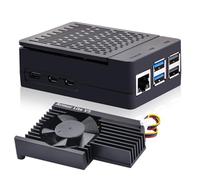 GeeekPi Funda ABS para Raspberry Pi 5, con enfriador activo Armor Lite V5 para Raspberry Pi 5 4GB/8GB/16GB, compatible con enfriador activo Pi5 oficial