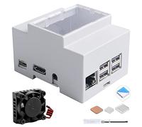 GeeekPi Funda para Raspberry Pi 3B+/3B en riel DIN, caja modular para paneles eléctricos, con ventilador y disipador de calor