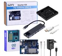 GeeekPi Kit de inicio para Arduino UNO Q - Kit de desarrollo de IA y Embedded con 2 GB de RAM, 16 GB eMMC, carcasa de aluminio, concentrador USB-C, fuente de alimentación, cable HDMI, cable de