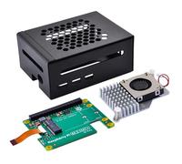 GeeekPi Metal Case for Raspberry Pi 5, with Official Raspberry Pi M.2 Hat+ and Active Cooler, Support M.2 SSD 2230/2242
