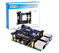 GeeekPi N05 M.2 M-Key NVMe Hat para Raspberry Pi 5, M.2 2242 PCIe a NVMe SSD Shield Pip PCIe Placa periférica Superior para Raspberry Pi 5 4GB/8GB (SSD y Placa Pi5 no están Incluidas)