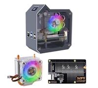 GeeekPi N07 Mini Tower NVMe NAS Kit para Raspberry Pi 5, con N07 M.2 SSD Pip PCIe placa periférica inferior, compatible con M.2 Key-M NVMe SSD 2230/2242/2260/2280