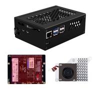 GeeekPi N16 Quad M.2 M-Key NVMe SSD HAT con carcasa de metal y enfriador activo para Raspberry Pi 5, compatible con SSD M.2 NVMe M-Key 2230/2242/2260/2280