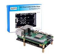 GeeekPi N21 Dual NVMe SSD Shield Bottom for Raspberry Pi 5, Support Hailo-8 AI Accelerator, N21 Dual 2280 NVMe Base, Support Two 2230/2242/2260/2280 NVMe SSD