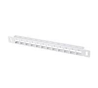 GeeekPi Panel de conexión Keystone en blanco de 12 puertos, 0.5U CAT5/CAT5e/CAT6/CAT6a panel de conexión de red para DeskPi RackMate T1/T0/T2 montaje en rack y rack de servidor/gabinete de red de 10