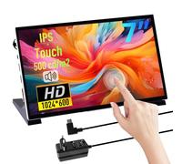 GeeekPi Pantalla Táctil Capacitiva de 7 Pulgadas para Raspberry Pi, Monitor HDMI IPS 1024X600 con Altavoz Dual, Compatible con Raspberry Pi 5/4B/3B+/3B/B+, con Orificios de Montaje