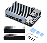 GeeekPi Raspberry Pi 4B Cajas, Raspberry Pi Armor Case, Raspberry Pi Capa de alumínio com dissipador de Calor para Raspberry Pi 4B(Gris)