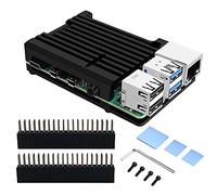 GeeekPi Raspberry Pi 4B Cajas, Raspberry Pi Armor Case, Raspberry Pi Capa de alumínio com dissipador de Calor para Raspberry Pi 4B(Negro)