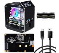 GeeekPi Raspberry Pi Mini Tower NAS Kit, Raspberry Pi Ice Tower Cooler con Raspberry Pi Ice Tower Case, Ventilador RGB, M.2 NGFF SATA SSD Placa de expansión para Raspberry Pi 4 Modelo B