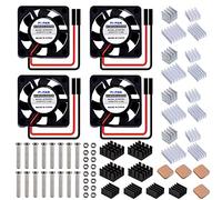 GeeekPi Raspberry Pi Tranquilo Ventilador 30x30x7mm DC 5V / 3.3V con Raspberry Pi Disipador para Raspberry Pi 3/2 Modelo B, Raspberry Pi 4B,3B + y Retroflag NESPI Case Plus (4-Pack)