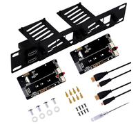 GeeekPi Soporte de bastidor 1U de 10 pulgadas para Raspberry Pi 5, con 2 adaptadores M.2 NVMe SSD, puede contener hasta 2 tarjetas Pi5, compatible con DeskPi RackMate T1/T0/T2