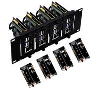 GeeekPi Soporte para rack de 10 pulgadas 2U para Raspberry Pi 5/4B, con 4 adaptadores PCIe a M.2 NVMe SSD adaptadores, soporta hasta 4 placas Raspberry Pi 5/4B, compatible con DeskPi RackMate