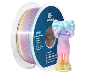 GEEETECH Filamento PLA 1.75mm Multicolor,Impresora 3D Filamento PLA 1KG Carrete,Rainbow silk light color