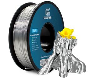 GEEETECH Filamento PLA de 1,75 mm, plata de seda, filamento para impresora 3D, filamento PLA de 1 kg, filamento de seda con superficie de impresión sedosa, precisión dimensional +/-0,02 mm
