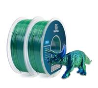 GEEETECH Filamento PLA de seda de doble color, 1,75 mm, 2 kg, para impresora 3D, azul y verde