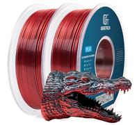 GEEETECH Filamento PLA de seda Doble, 1,75 mm, filamento para impresora 3D, 1kg por Carrete, 2 Rollos，Negro/Rojo*2